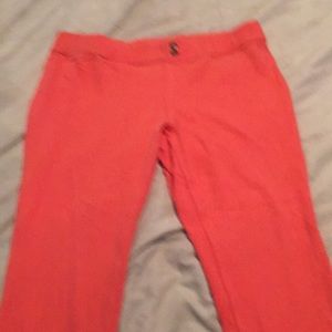 Hue coral denim cropped leggings